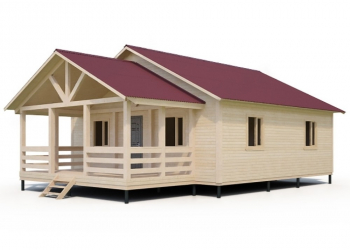 Проект каркасного дома 8х8 с верандой - Дачное строительство | Окна, балконы, лоджии