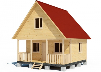 Проект двухэтажного каркасного дома 4.5х6 с верандой - Дачное строительство | Окна, балконы, лоджии