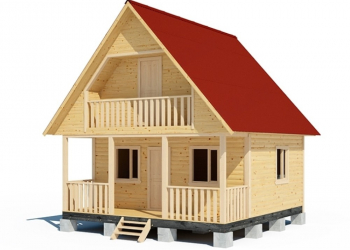 Проект двухэтажного каркасного дома 4.5х6 с верандой и балконом - Дачное строительство | Окна, балконы, лоджии