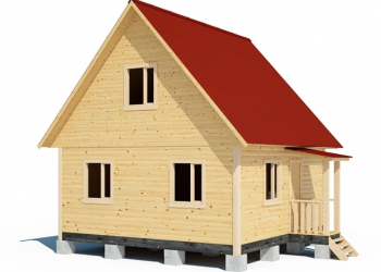 Проект двухэтажного каркасного дома 6х6 с крыльцом - Дачное строительство | Окна, балконы, лоджии