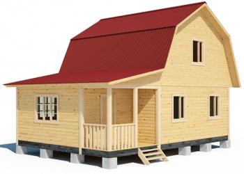 Проект двухэтажного каркасного дома 6х6 с верандой - Дачное строительство | Окна, балконы, лоджии