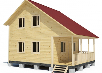 Проект каркасного дома 6х6 с полуторным мансардным этажом и верандой - Дачное строительство | Окна, балконы, лоджии