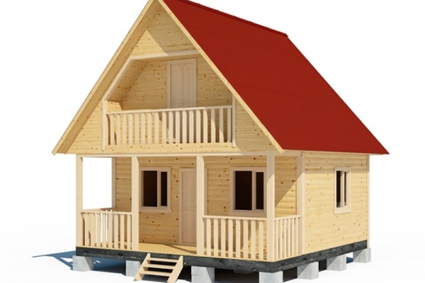 Проект двухэтажного каркасного дома 4.5х6 с верандой и балконом - Дачное строительство | Окна, балконы, лоджии