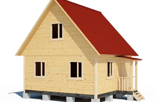 Проект двухэтажного каркасного дома 6х6 с крыльцом - Дачное строительство | Окна, балконы, лоджии