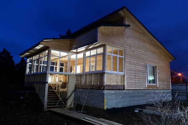 Раздвижное остекление веранды дачного дома 4.5мх10м - Дачное строительство | Окна, балконы, лоджии